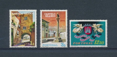 Portugal  1110-12 MNH, Castelo Branco Bicentenary, 1971 Cover