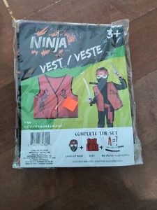 Chaleco Ninja para Disfraz de Halloween, suministros para fiesta de cumpleaños, Edad 3+ Rojo - Imagen 1 de 2