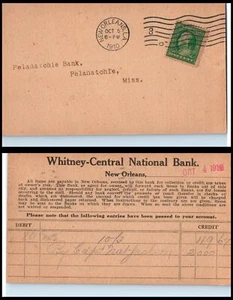 1910 Definitive 1c Sc 331 used on New Orleans LA post card bank business - Picture 1 of 1