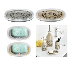 Soap Dish Ceramic Bathroom Shower Soap Holder Storage Plate Tray Accessory Sink - Picture 1 of 22
