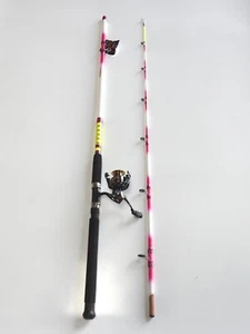 Nite Stick Spinning Catfish Combo Hot Pink 8' 2PC/ 6 BB Reel - Picture 1 of 10