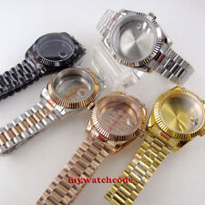 36mm 39MM Coin Watch Case President Strap Sapphire Glass Fit NH34 NH35 NH36 2824