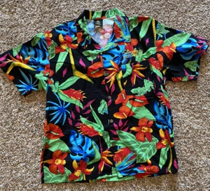 Vintage Sharky’s on the Pier Venice Beach Hawaiian Shirt Size Large Colorful - Picture 1 of 6