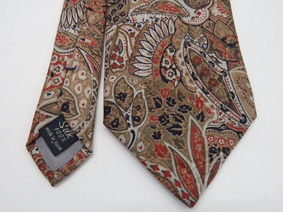 UN SURE NLEVEL Corbata de Cuello de Vestido para Hombre ~ Hecha en Japón ~ 100% Seda ~ Alrededor de 56 " Foto 1 de 4