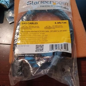 Startech 100cm Serial Attached SCSI SAS Cable SFF-8087 to SFF-8087 3.3' NEW - Picture 1 of 2