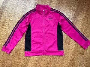 Adidas Girls Sporty Track Jacket, Pink/Black- Size M (10/12) - Picture 1 of 4