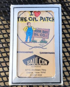 Tarjetas de juego Tx Oilfield I Love The Oil Patch Poor Boy Oil Co. Saulcon Odessa - Imagen 1 de 5