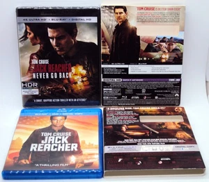 Lee Child's JACK REACHER Blu-Ray DVD & NEVER GO BACK 4K Ultra HD New Tom Crusie - Picture 1 of 8