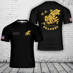 Custom Name US Navy Seabees T-Shirt 3D - Picture 1 of 2