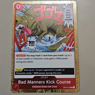 One Piece Bad Manners Kick Course OP04-016 R Foil Kingdom TCG CCG - Image 1 of 4