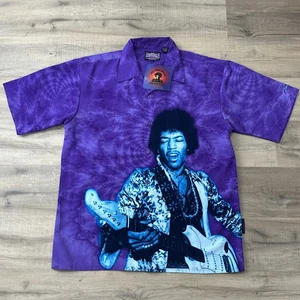 2004 Jimi Hendrix Liquid Blue Button Up Shirt Dragonfly Shirt Psychedelic XXL - Picture 1 of 11
