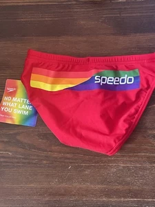 SPEEDO PRIDE BIKINI DA BAGNO SOLARE AGRODOLCE ROSSO ARCOBALENO ECO POWERFLEX TAGLIA 26 - Foto 1 di 9