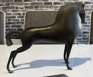Vintage 10” Bronze Etruscan Style Horse Sculpture | Art Deco - Picture 1 of 9