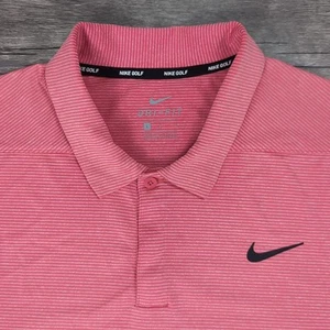Nike Golf Polo Dri-Fit Shirt lachsrosa gestreift Herren Large 890097-691 - Bild 1 von 10