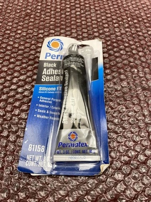 Permatex 81158 Black Silicone Adhesive Sealant, 3 oz. Tube, Pack of 1 - Image 1 of 4