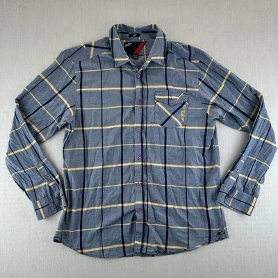 Alpinestars Shirt Mens Size 2XL Blue Checkered Long Sleeve Button Up Motorcycle - Image 1 of 4
