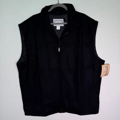 Schaefer Outfitter Arena Wool Vest Mens 3XL Zip Up Western Cowboy Ranchwear NEW - Image 1 of 4