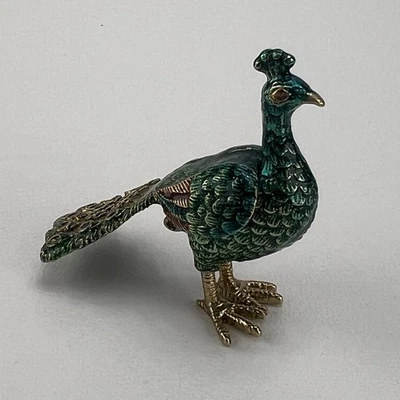 Monet Peacock Enamel Trinket Box - Image 1 of 4