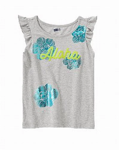 Crazy 8 by Gymboree 女孩上衣闪亮贝壳 T 恤 尺寸 7-8 10-12 全新 带标签 — 第 1/1 张图片