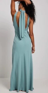 open back long dress (blue), claire rose x na-kd - Picture 1 of 6