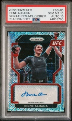 2022 PANINI PRIZM UFC SIGNATURES SGIAD IRENE ALDANA MOJO PRIZM/25,  PSA 10 POP 1 - Image 1 of 2