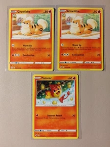 Pansear 037/264 & 2x Growlithe 032/264 Pokemon card Fusion Strike common NM - Picture 1 of 1
