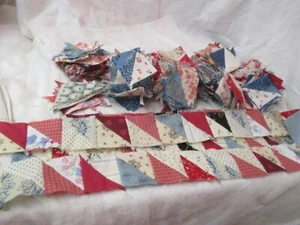 Vintage 1990's 400 + 2" Quilt Blocks pink blue red Triangles - Picture 1 of 9