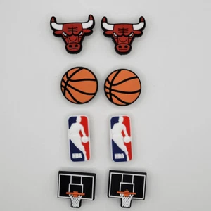 NBA Chicago Bulls Basketball Team For Crocs Shoe Charms - 8 Pieces - Picture 1 of 1