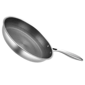 Padella Acciaio Inox Struttura a nido d'ape Uovo Bistecca Padella Cucina - Foto 1 di 12