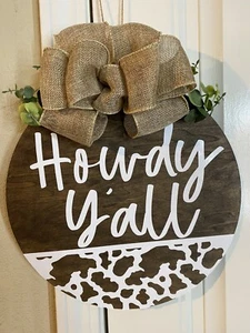 Welcome Sign Porch Decor Rustic Wooden Hangers Front Door Outdoor Hanging Home - Picture 1 of 2