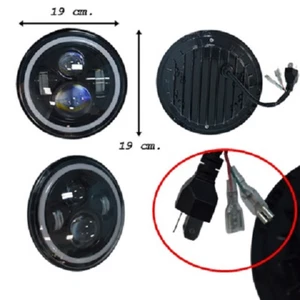 2 X 60W LED Alogeno Rotondo Lampade Basso / Alto Angel Eyes Luci per Jeep - Afbeelding 1 van 2