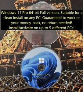 Microsoft Windows 11 Professional DVD or USB 24H2 64-bit clean install on any PC - Picture 1 of 4
