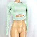 Free People Fp Movement Women?S Xs/S Mint Cut It Out Long Sleeve Cropped Top