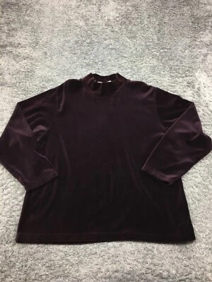 Top vintage Elisabeth Liz Claiborne para mujer talla 2 púrpura manga larga terciopelo falso Foto 1 de 4