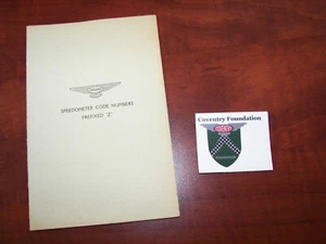 Jaguar Smith's Code to Part No. Conversion Speedometer Code #'s Prefixed Z RARE - Picture 1 of 4