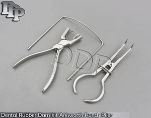 Dental Rubber Dam Kit Anisworth Punch Plier Stokes Frame Basic Endodon DN-2126 - Picture 1 of 3