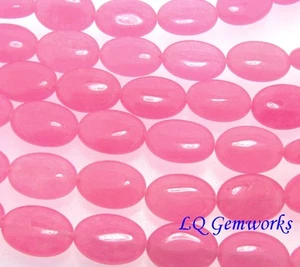 15.5" Strand PINK CANDY JADE 10x14mm Oval Beads - Picture 1 of 1