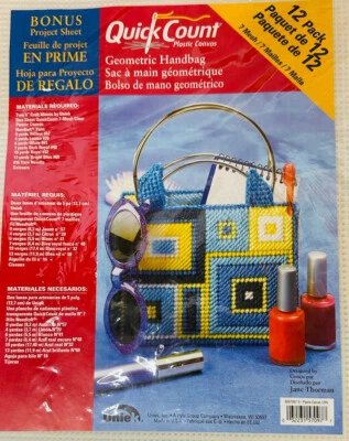 Uniek Quick Count Plastic Canvas Geometric Handbag 7 Mesh 12 pack White F - Image 1 of 3