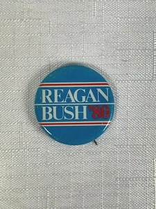 Pin's bouton Reagan BUSH années 80 pinback souvenir politique vintage - Photo 1/2