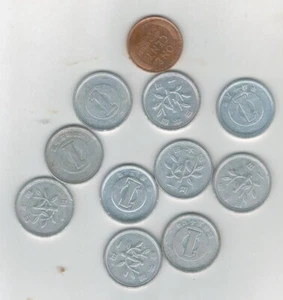 (10)  coin lot Japan coins 1 YEN COINs BAMBOO BRANCH - Picture 1 of 1