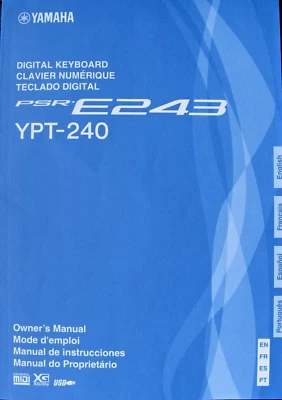 Yamaha PSR-E243 YPT-240 Portatone Digital Keyboard Original Owner's Manual Book. - Image 1 of 2