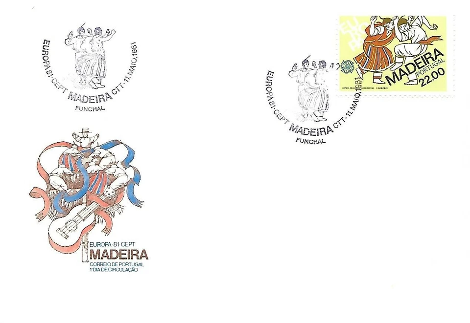 PORTUGAL MEDEIRA 1981 FIRST DAY COVER OBAILINBO FOLK DANCE  - Image 1 of 1