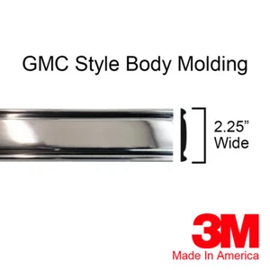 GMC C/K Truck Suburban Chrome Side Body Trim Molding 2.25" -80" Roll By Brickyar - Bild 1 von 4