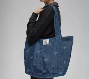 NUEVO Bolso de Mano Air Jordan Flight 38L Viaje Escuela Compras Denim Azul WA0912 571 - Imagen 1 de 6