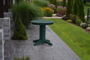 A&L Furniture Co. Round Amish-Made Poly Dining Tables - In 2 Sizes & 13 Colors - Picture 1 of 27