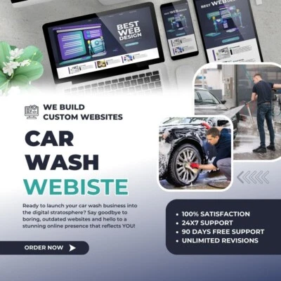 CUSTOM CAR WASH WEBSITE DESIGN - Modern, Professional & Responsive - Image 1 of 3