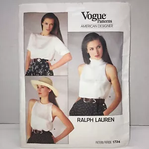 Vintage Vogue 1724 Misses Top amerikanischer Designer Ralph Lauren Größe 10 - Bild 1 von 3