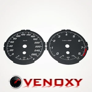BMW E81 E82 E87 8000 RPM 260 KM/H Aftermarket Black Gauge Faces - Bild 1 von 3