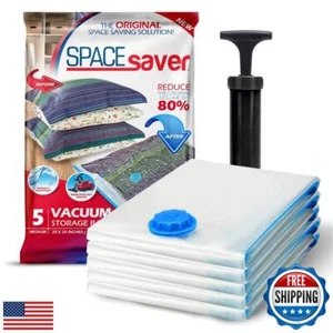 Spacesaver Vacuum Storage Bags (Medium 5 Pack) Save 80% on Clothes Storage Sp - Picture 1 of 5