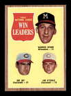 1962 Topps #58 Warren Spahn/Joe Jay/Jim O Toole NL Win Leaders NM X2949735